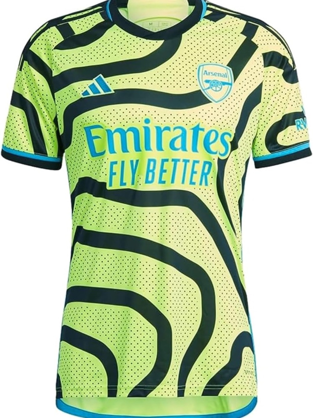 adidas Neon Yellow and Dark Green Arsenal Football Jersey